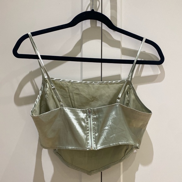 SHEIN Light green satin bandeau top - Picture 2 of 2